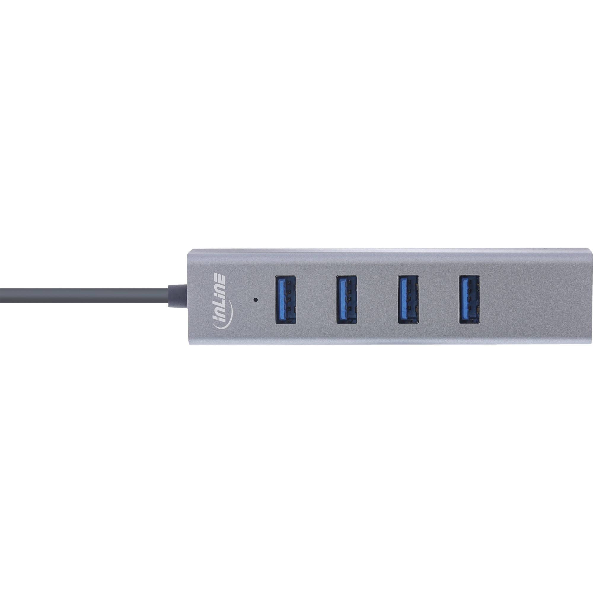 INLINE - USB-C 3.2 Multi Hub (4x USB-A 5Gb/s) - OTG - Aluminiumgehäuse