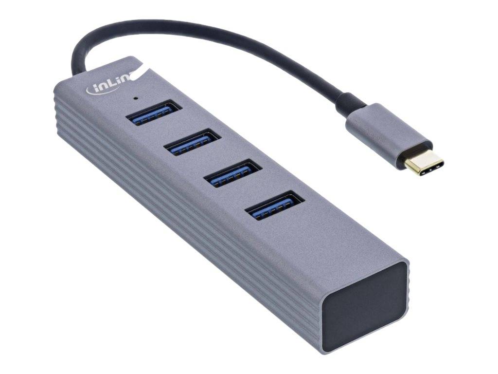 INLINE - USB-C 3.2 Multi Hub (4x USB-A 5Gb/s) - OTG - Aluminiumgehäuse
