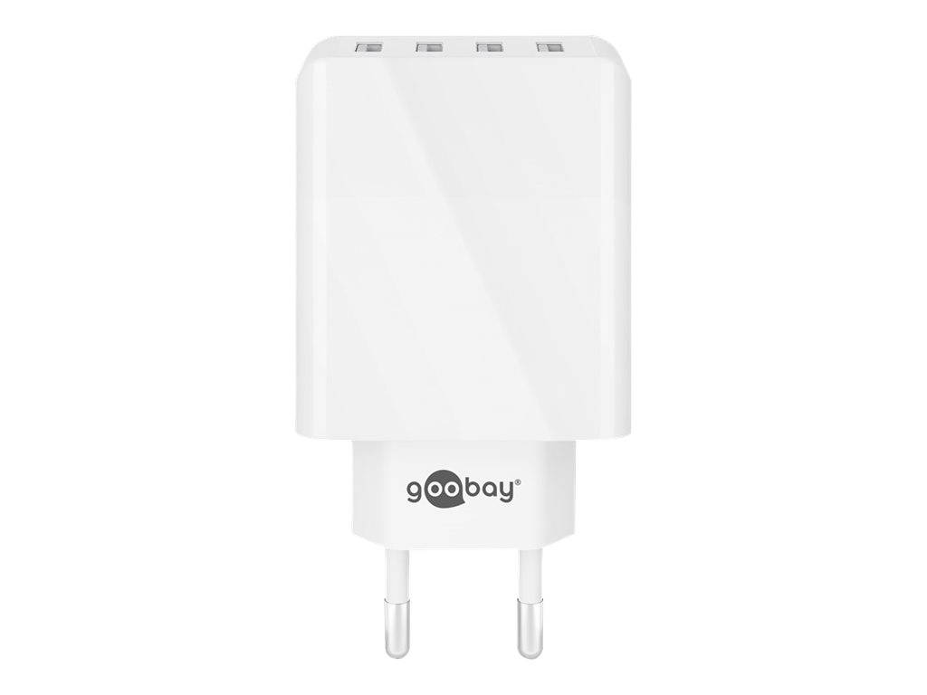 Goobay Netzteil - 30 Watt - 3 A - 4 Ausgabeanschlussstellen (4 x USB)