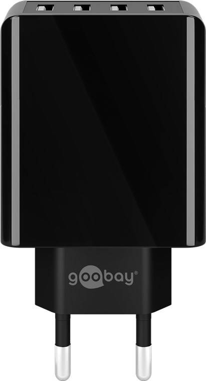 WENTRONIC - goobay - Netzteil - 30 Watt - 3 A - 4 Ausgabeanschlussstellen (4 x USB)