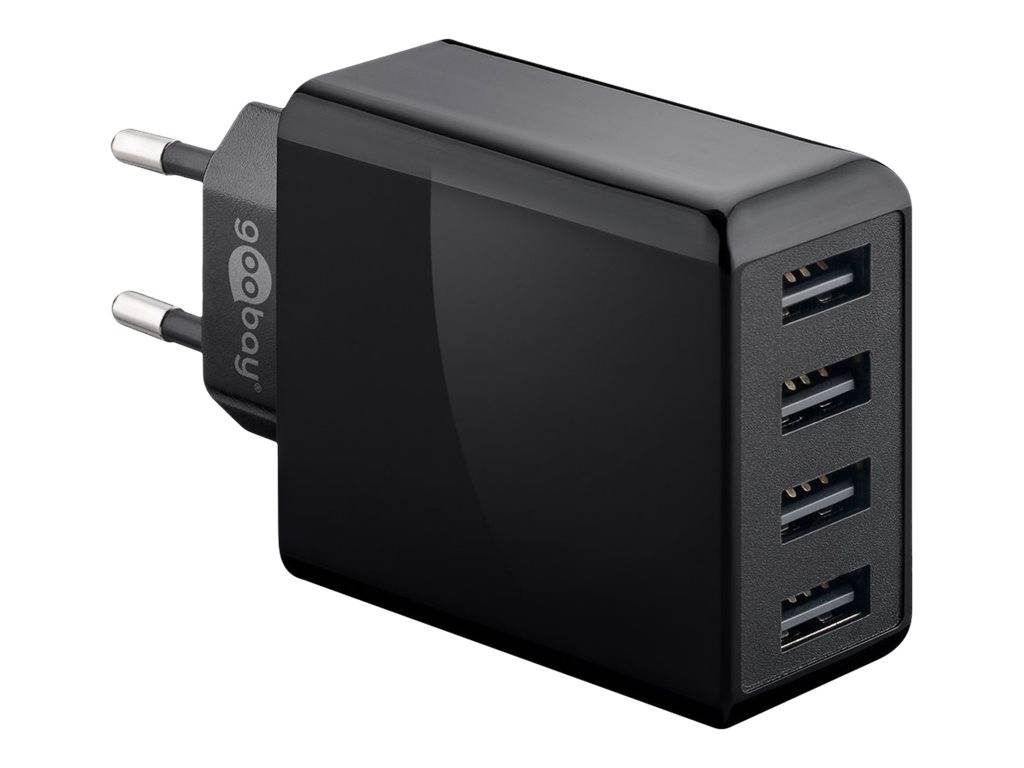 WENTRONIC - goobay - Netzteil - 30 Watt - 3 A - 4 Ausgabeanschlussstellen (4 x USB)