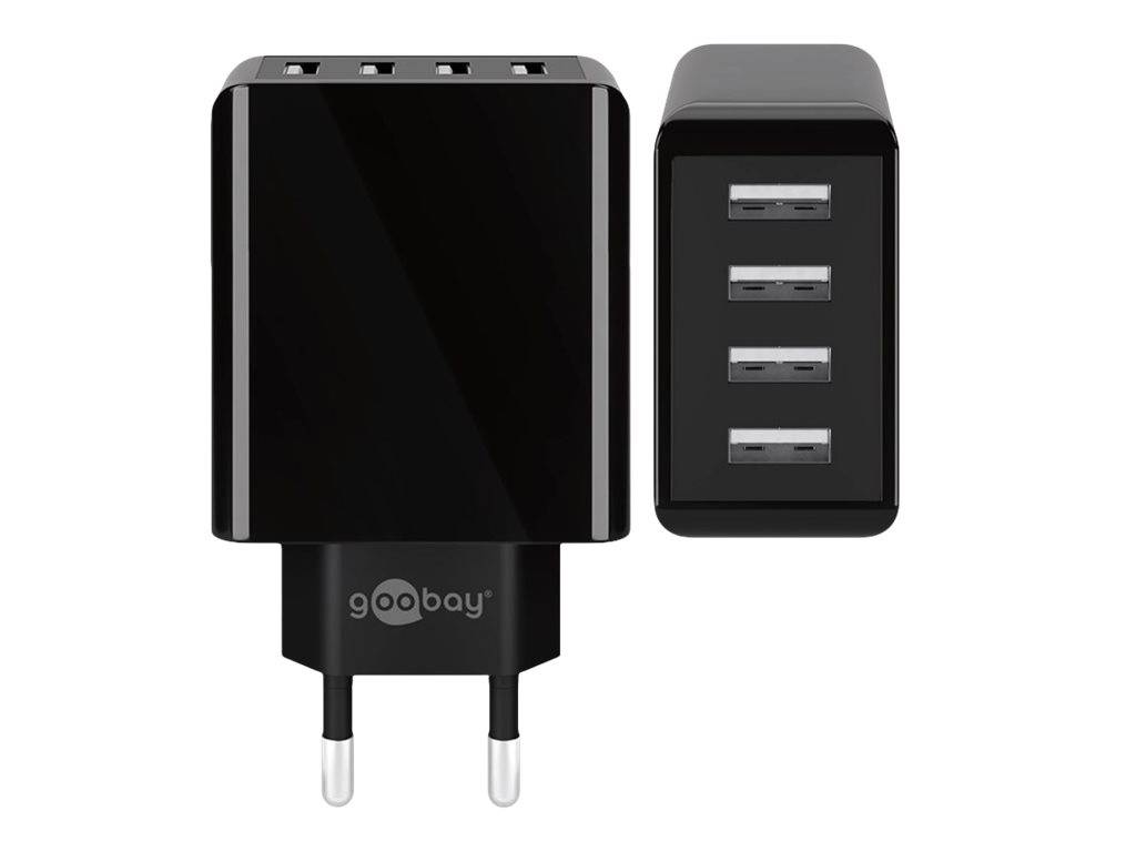 Goobay Netzteil - 30 Watt - 3 A - 4 Ausgabeanschlussstellen (4 x USB)