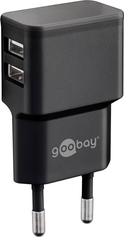 WENTRONIC - goobay Dual USB charger - Netzteil - 12 Watt - 2.4 A - 2 Ausgabeanschlussstellen (USB)