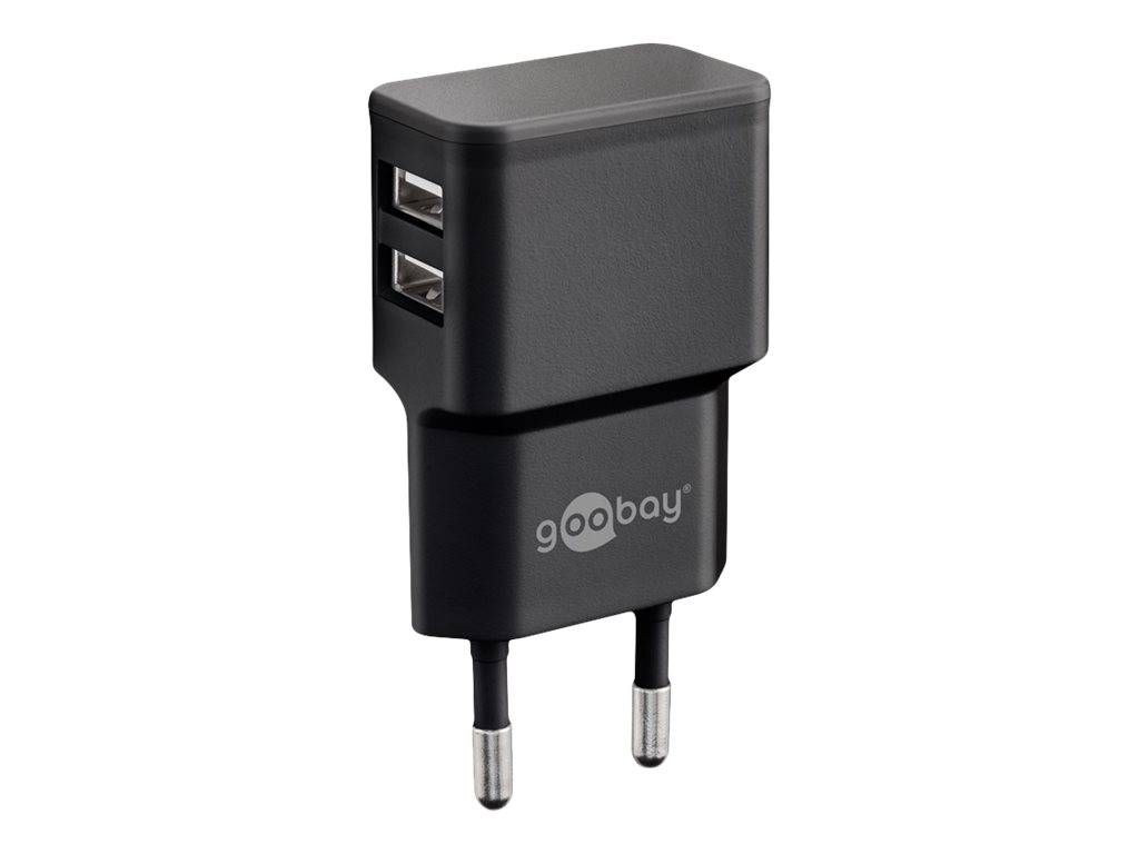 WENTRONIC - goobay - Netzteil - 12 Watt - 2.4 A - 2 Ausgabeanschlussstellen (USB)