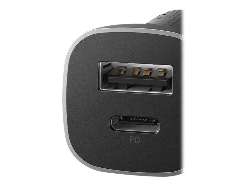 Ugreen - Auto-Netzteil - 18 Watt - 3 A - PD 3.0, QC 4.0 - 2 Ausgabeanschlussstellen (USB, 24 pin USB-C)