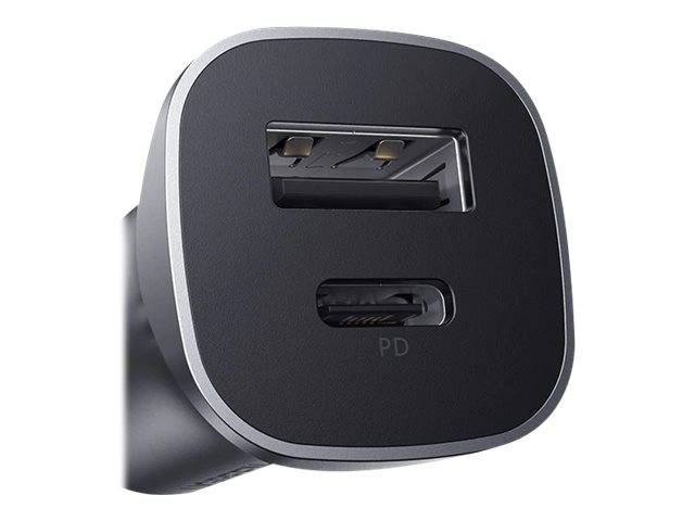 Ugreen - Auto-Netzteil - 18 Watt - 3 A - PD 3.0, QC 4.0 - 2 Ausgabeanschlussstellen (USB, 24 pin USB-C)