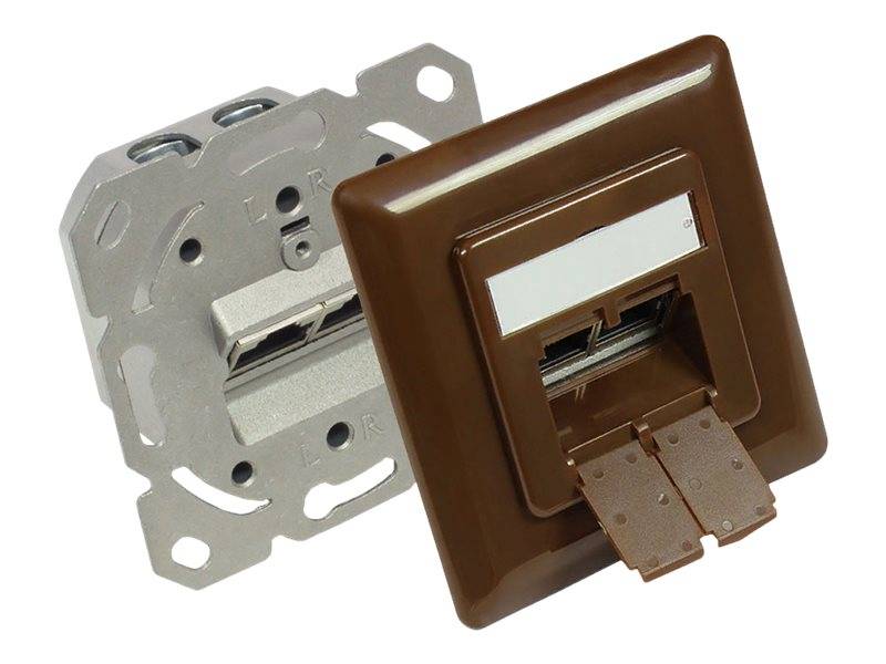 Good Connections GC-N0052BR - Anschlussdose, UnterputzRJ-45 X 2 - Nußbaum - RAL