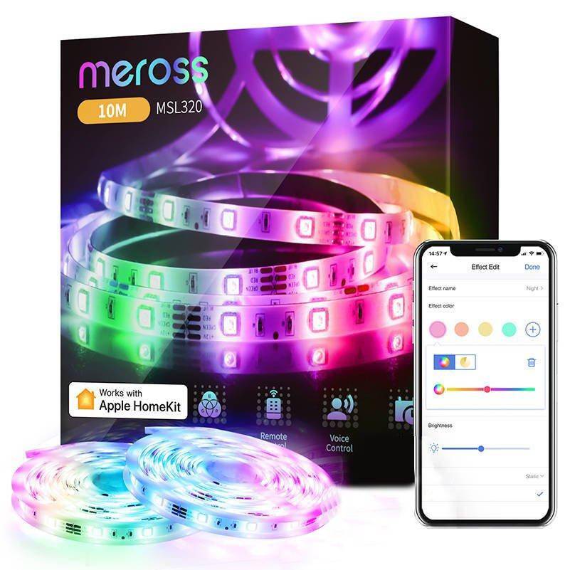Meross Smart Wi-Fi RGB LED Light Strip, 10m