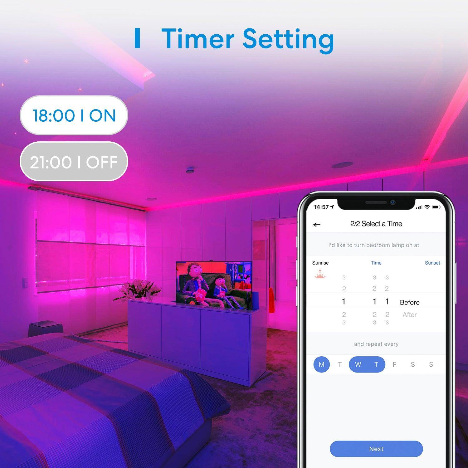 Meross Smart Wi-Fi RGB LED Light Strip, 10m