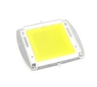 Rechteckiges LED-Lichtpanel mit gelbem Leuchtbereich und silbernem Metallrahmen, dargestellt auf weißem Hintergrund.