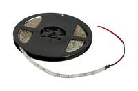 Schwarze Spule mit LED-Streifenlicht und einem kurzen rot-schwarzen Stromkabel auf weißem Hintergrund.