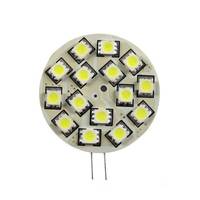 Runde LED-Glühbirnen-Leiterplatte mit mehreren gelben LED-Chips und zwei Metallstiften am unteren Ende