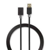 Nedis USB-Kabel | USB 2.0 | USB-A Stecker | USB-A Buchse | 480 Mbps | Vergoldet