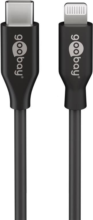 goobay Lightning auf USB-C Lade- und Synchronisationskabel schwarz 1 m (1er Faltschachtel)