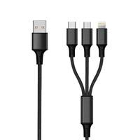 2GO 797153 - 1,5 m - USB B - USB C/Micro-USB B/Lightning - Schwarz - 3 in 1 USB