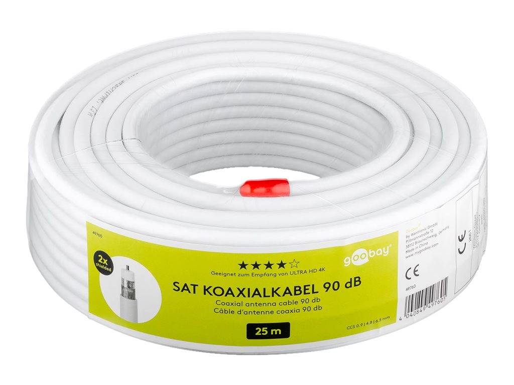 WENTRONIC - goobay - Bulk-Antennenkabel - 25 m - doppelt abgeschirmtes Koaxialkabel