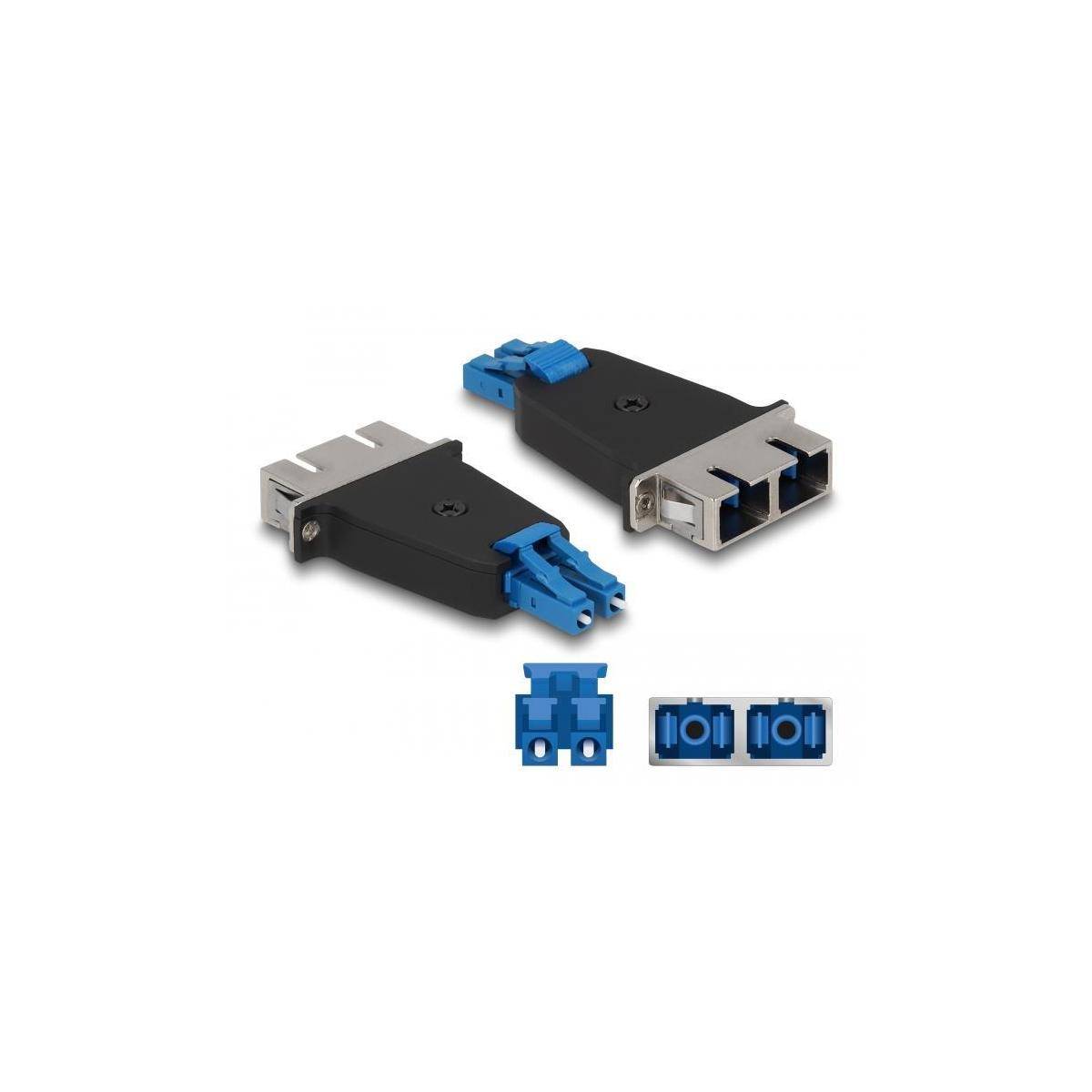 Delock Netzwerkkoppler - LC (M) zu SC (W) - Duplex - Schwarz - Blau