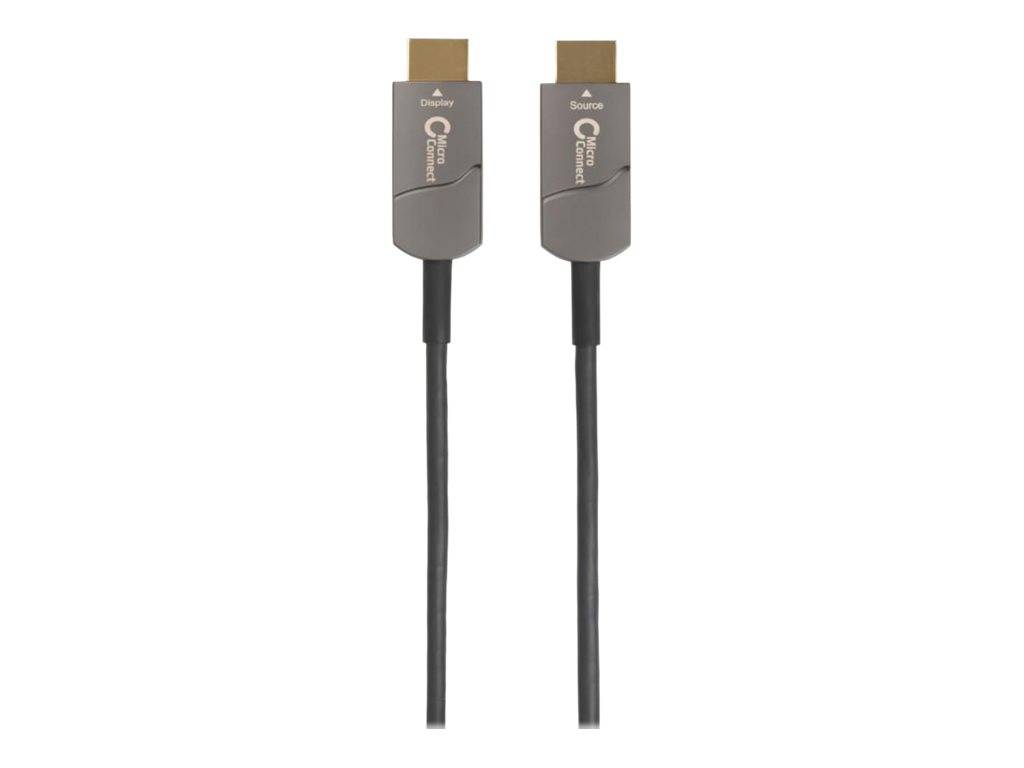 MicroConnect Premium - HDMI-Kabel mit Ethernet - HDMI männlich zu HDMI männlich - 20 m - Hybrid Kupfer/Kohlefaser - Schw
