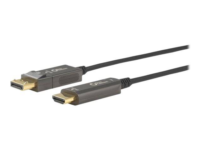 MicroConnect Premium - Adapterkabel - DisplayPort männlich zu HDMI männlich - 10 m - Hybrid Kupfer/Kohlefaser - Schwarz