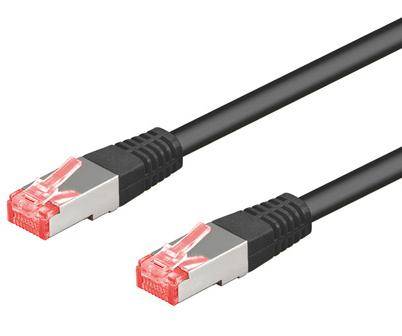 Goobay Netzwerkkabel Cat6 S/FTP, 0,25m, schwarz, Bulk