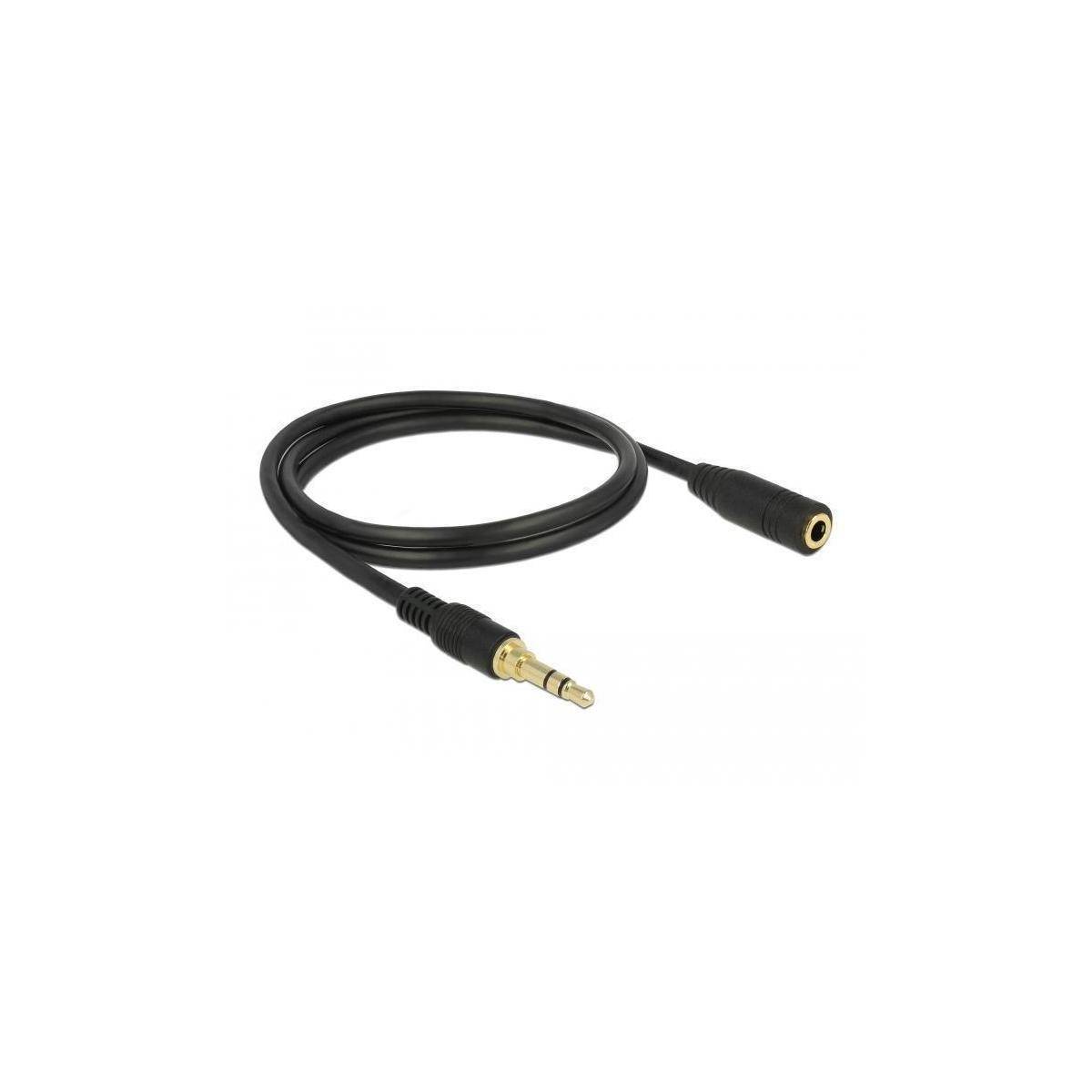 85578 - Klinkenverlängerungskabel 3,5 mm 3 Pin Stecker zu Buchse 2 m schwarz