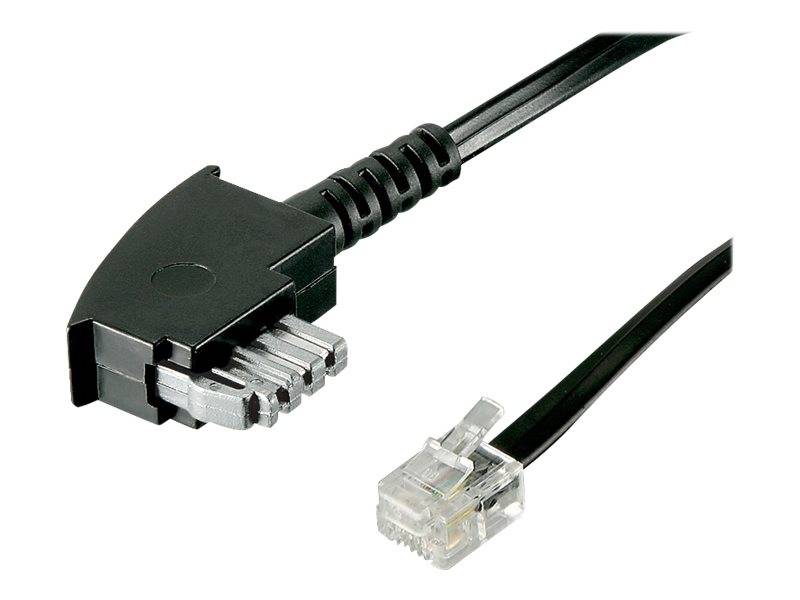 Wentronic goobay - Telefonadapter - RJ-11/RJ-14 (M) bis TAE-N (M) - 6 m - flach