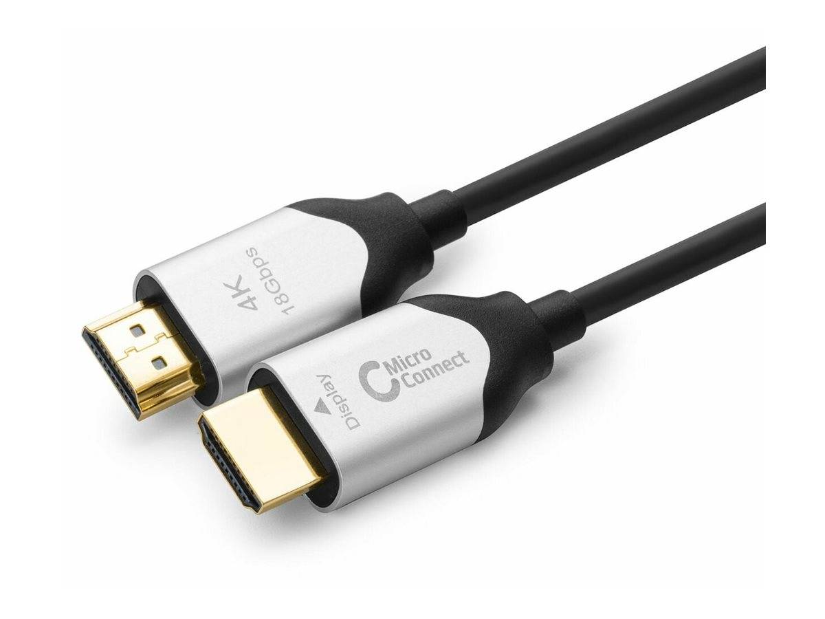 MicroConnect Premium - HDMI-Kabel mit Ethernet - HDMI männlich zu HDMI männlich - 40 m - Hybrid Kupfer/Kohlefaser - Schw