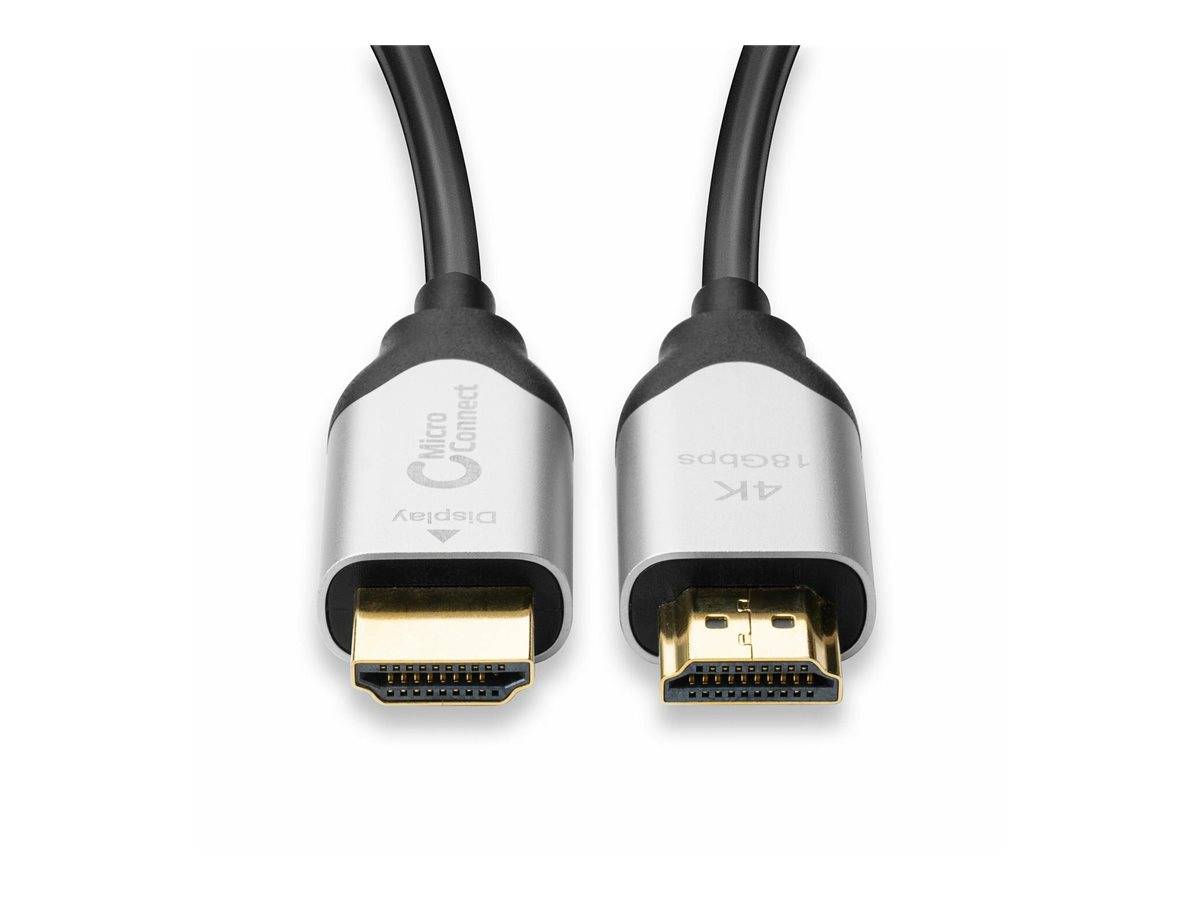 MicroConnect Premium - HDMI-Kabel mit Ethernet - HDMI männlich zu HDMI männlich - 40 m - Hybrid Kupfer/Kohlefaser - Schw