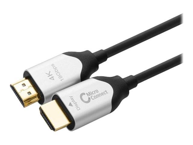 MicroConnect Premium - HDMI-Kabel mit Ethernet - HDMI männlich zu HDMI männlich - 50 m - Hybrid Kupfer/Kohlefaser - Schw