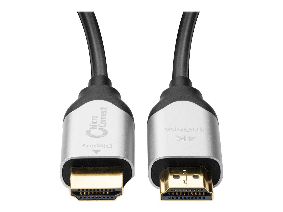 MicroConnect Premium - HDMI-Kabel mit Ethernet - HDMI männlich zu HDMI männlich - 50 m - Hybrid Kupfer/Kohlefaser - Schw