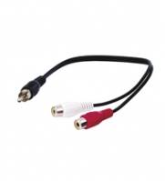 Goobay Cinch-Adapterkabel Schwarz 0.2 m - Cinch-Stecker> 2x Cinch-Buchse Audio -