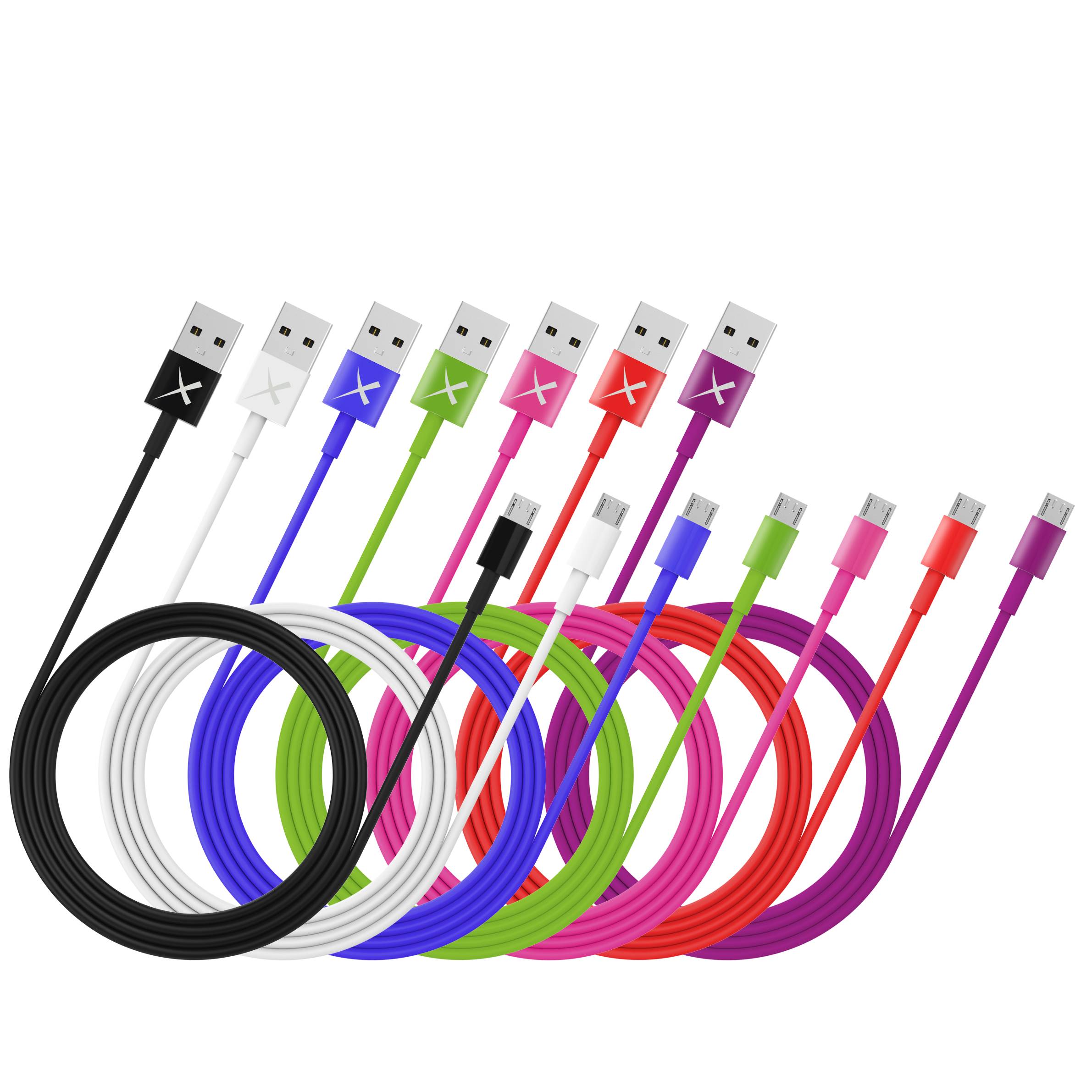 Kabel XLayer Colour Line Micro-USB auf USB Typ A 1 m Purple