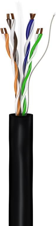 goobay CAT 6 Outdoor Netzwerkkabel U/UTP soldie schwarz 100 m