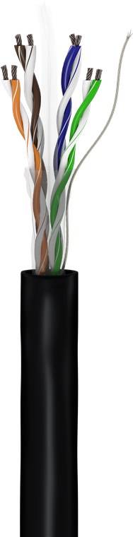 goobay CAT 6 Outdoor Netzwerkkabel U/UTP stranded schwarz 100 m