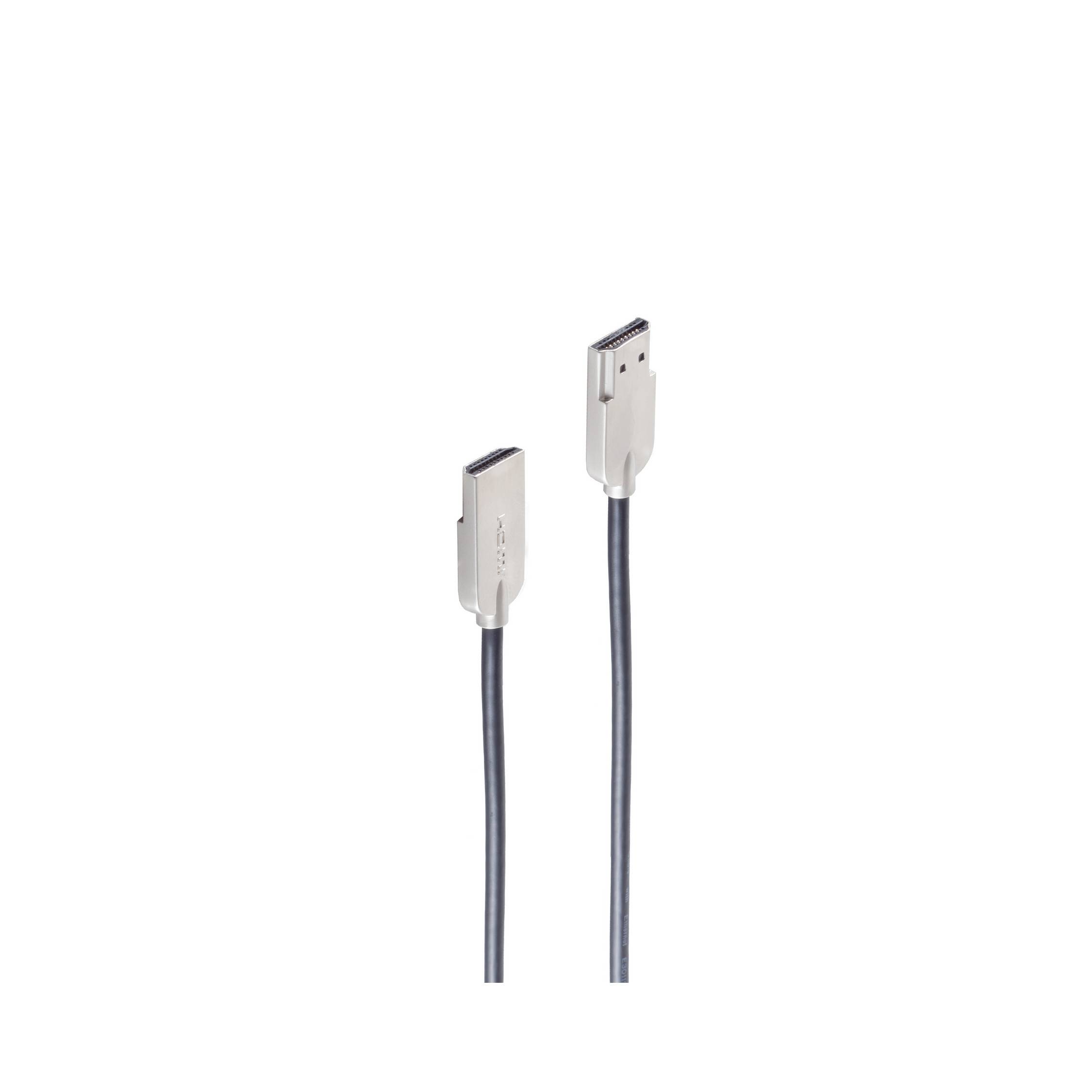 Zwei schwarze Kabel mit kleinen silbernen Metallverbindern auf weißem Hintergrund.