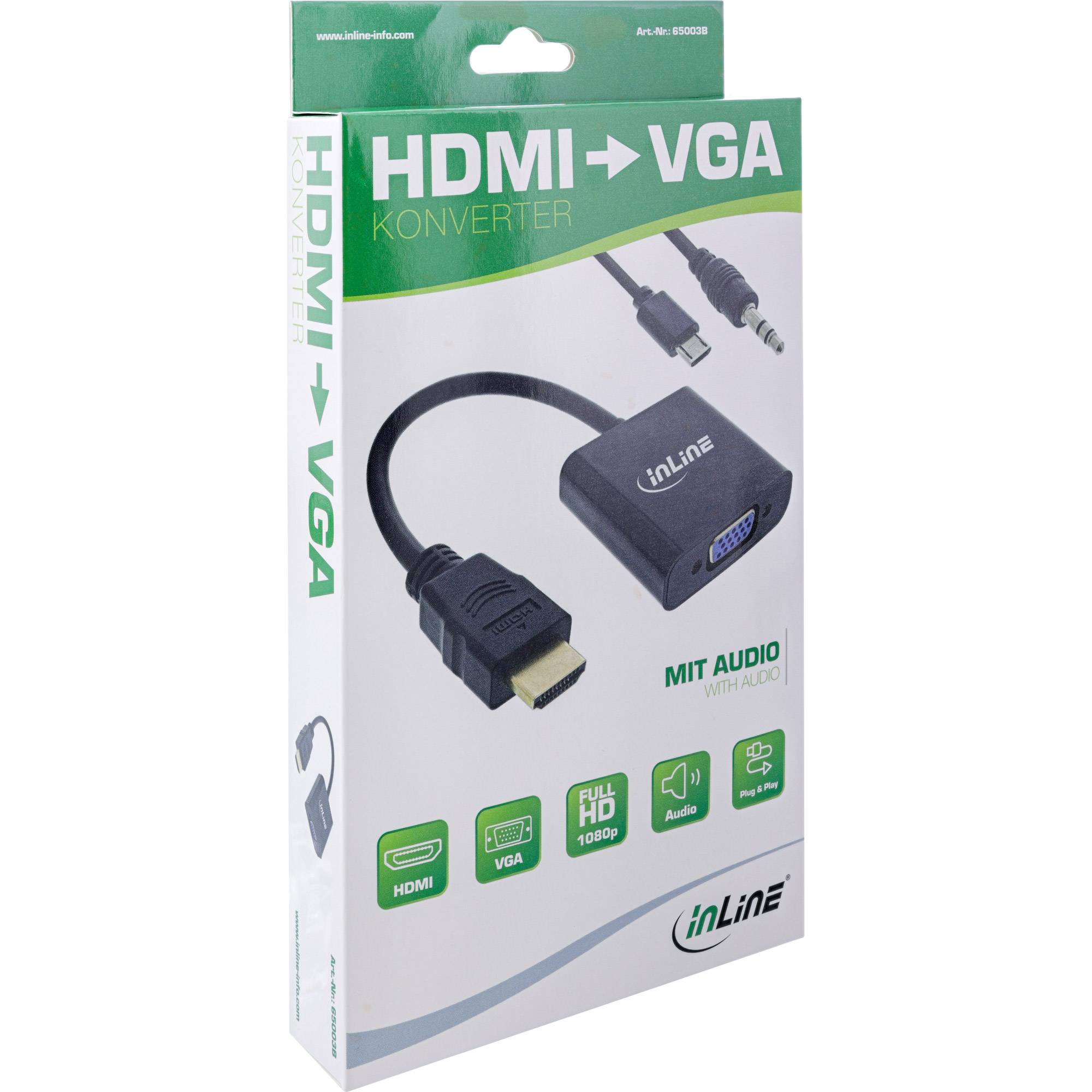 InLine® Cavo convertitore da HDMI a VGA, con audio