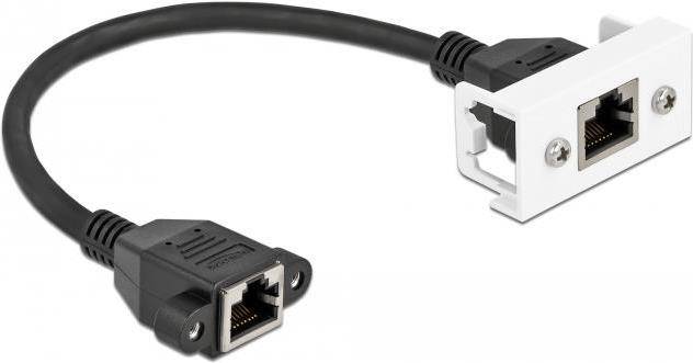 Delock Netzwerkkabel - RJ-45 (W) mit Muttern zu RJ-45 (W) - Paneel montierbar -