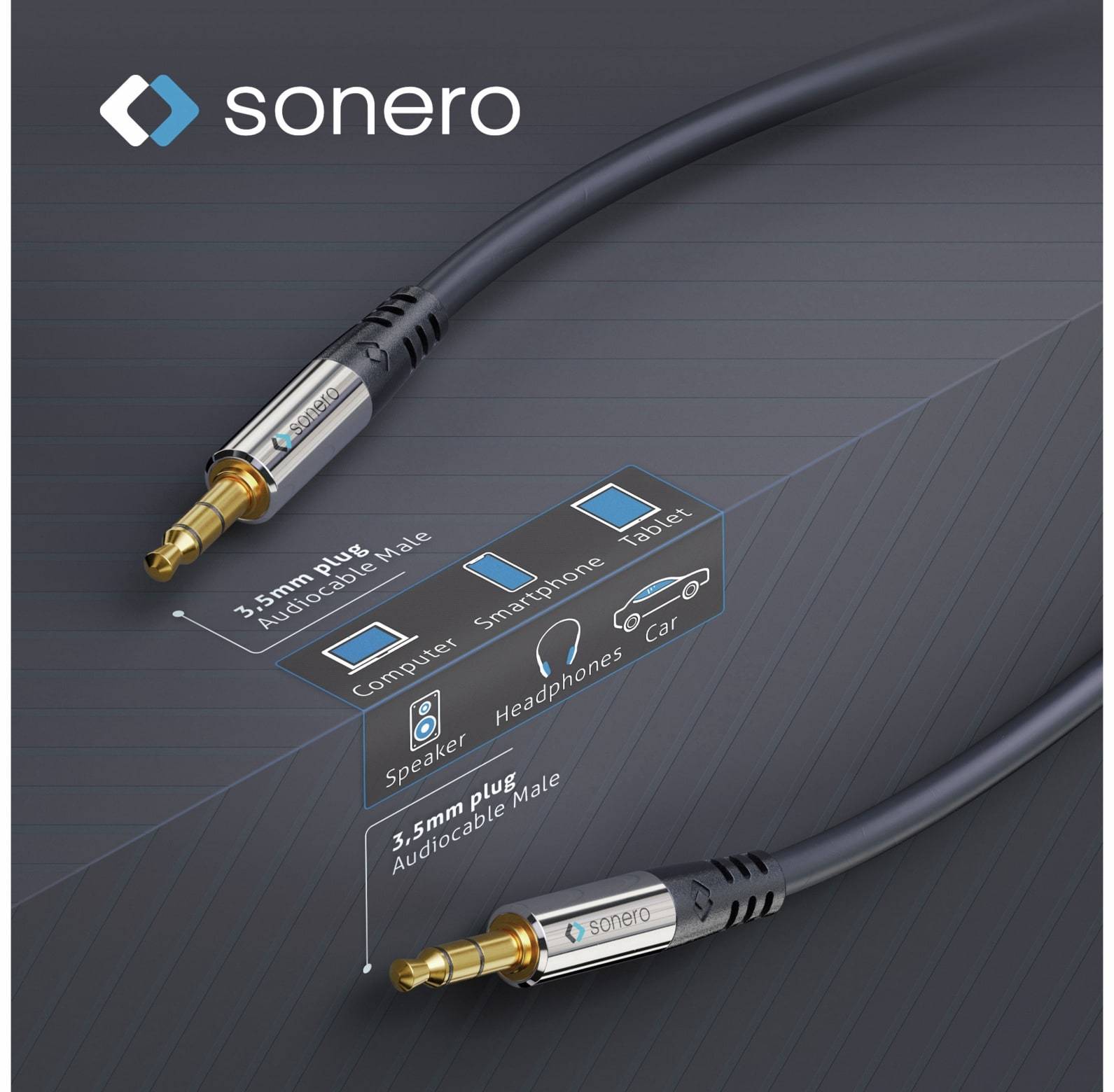 PURELINK - Sonero Premium - Audiokabel - mini-phone stereo 3.5 mm männlich zu mini-phone stereo 3.5 mm männlich