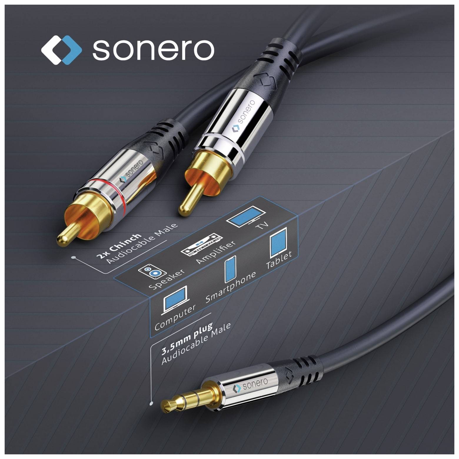 PURELINK - Sonero Premium - Audiokabel - RCA männlich zu mini-phone stereo 3.5 mm männlich