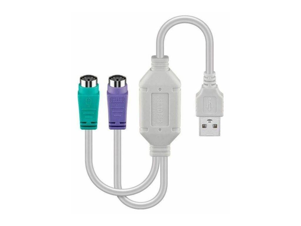 MicroConnect Tastatur- / Maus-Adapter - PS/2 (W)zu USB (M) - 30 cm - weiß