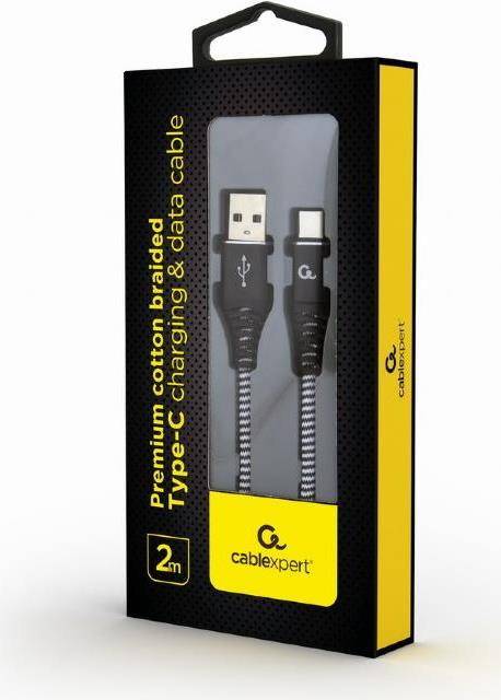 Gembird CC-USB2B-AMCM-2M-BW USB Kabel USB 2.0 USB A USB C Schwarz