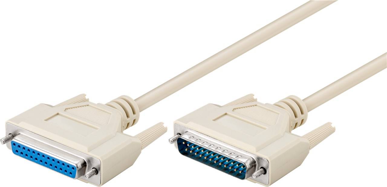 goobay D SUB 25 Pin Verlängerungskabel Stecker/Buchse grau 1.8 m (Bulk)