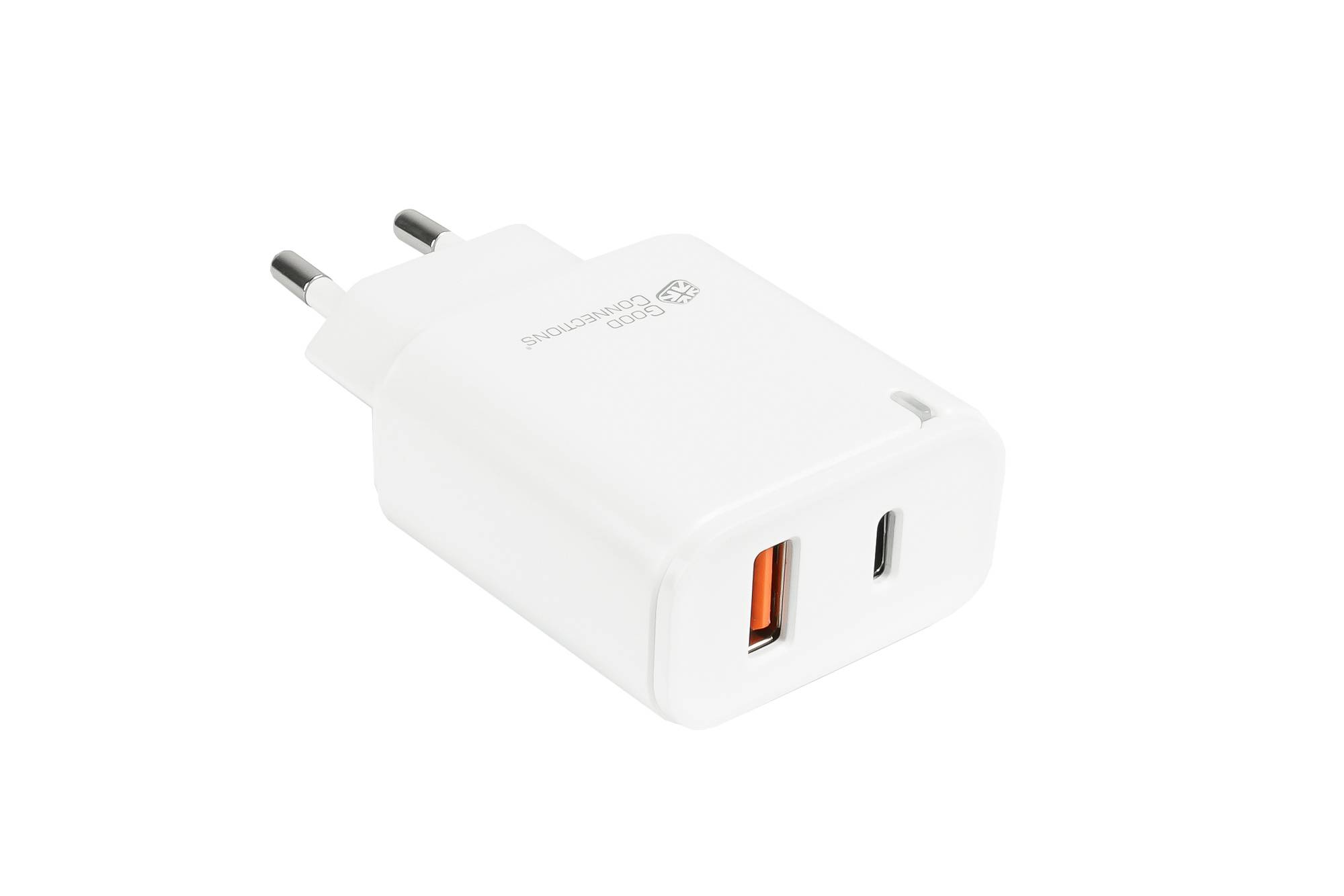USB-Schnellladegerät 20W, 2-Port (1x USB A, 1x USB C™), PD 3.0, weiß, Good Connections®