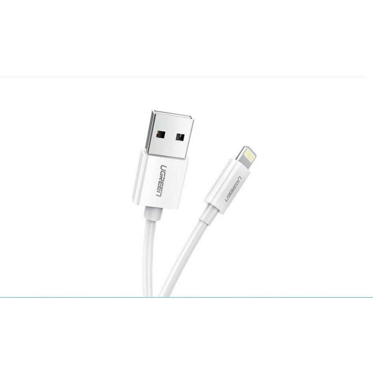 Vernickeltes Kabel 10W USB-A kompatibel mit iPhone-Kabel in Weiß 1m 480 Mbit/s