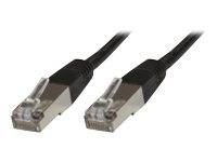Zwei schwarze Ethernet-Kabel mit Metallsteckverbindern.