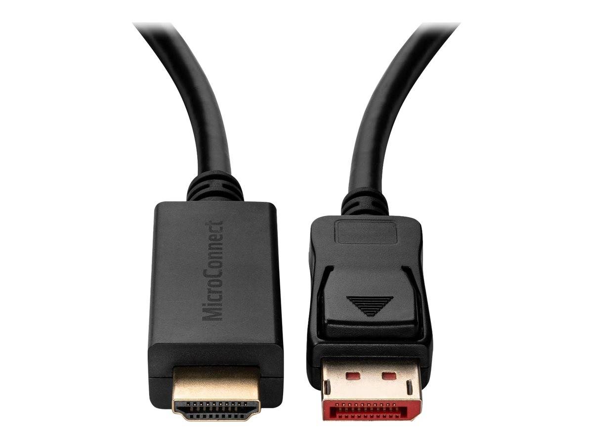 MicroConnect - Adapterkabel - DisplayPort männlich eingerastet zu HDMI männlich - 3 m - Schwarz - unterstützt 4K 60 Hz (