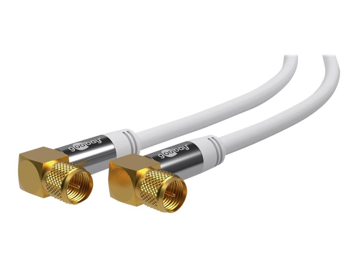 WENTRONIC - goobay - Antennenkabel - F-Stecker männlich gewinkelt zu F-Stecker männlich gewinkelt