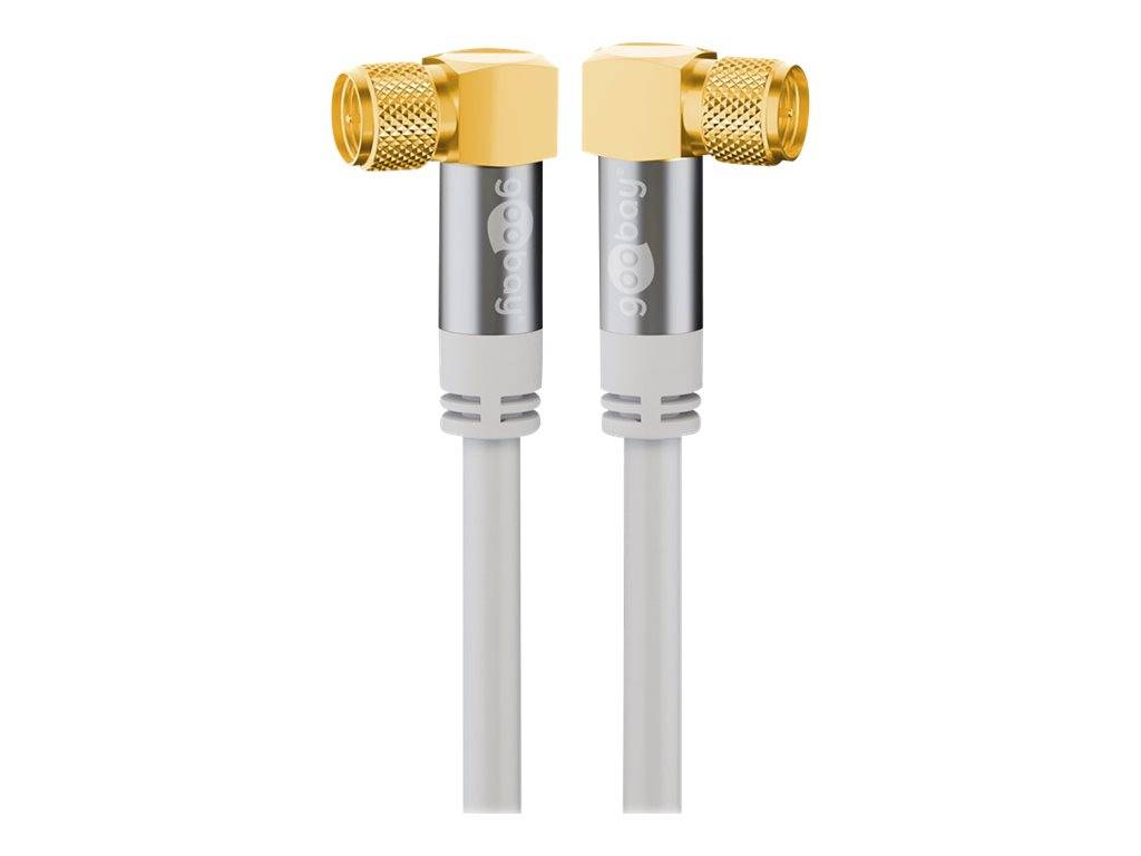 WENTRONIC - goobay - Antennenkabel - F-Stecker männlich gewinkelt zu F-Stecker männlich gewinkelt