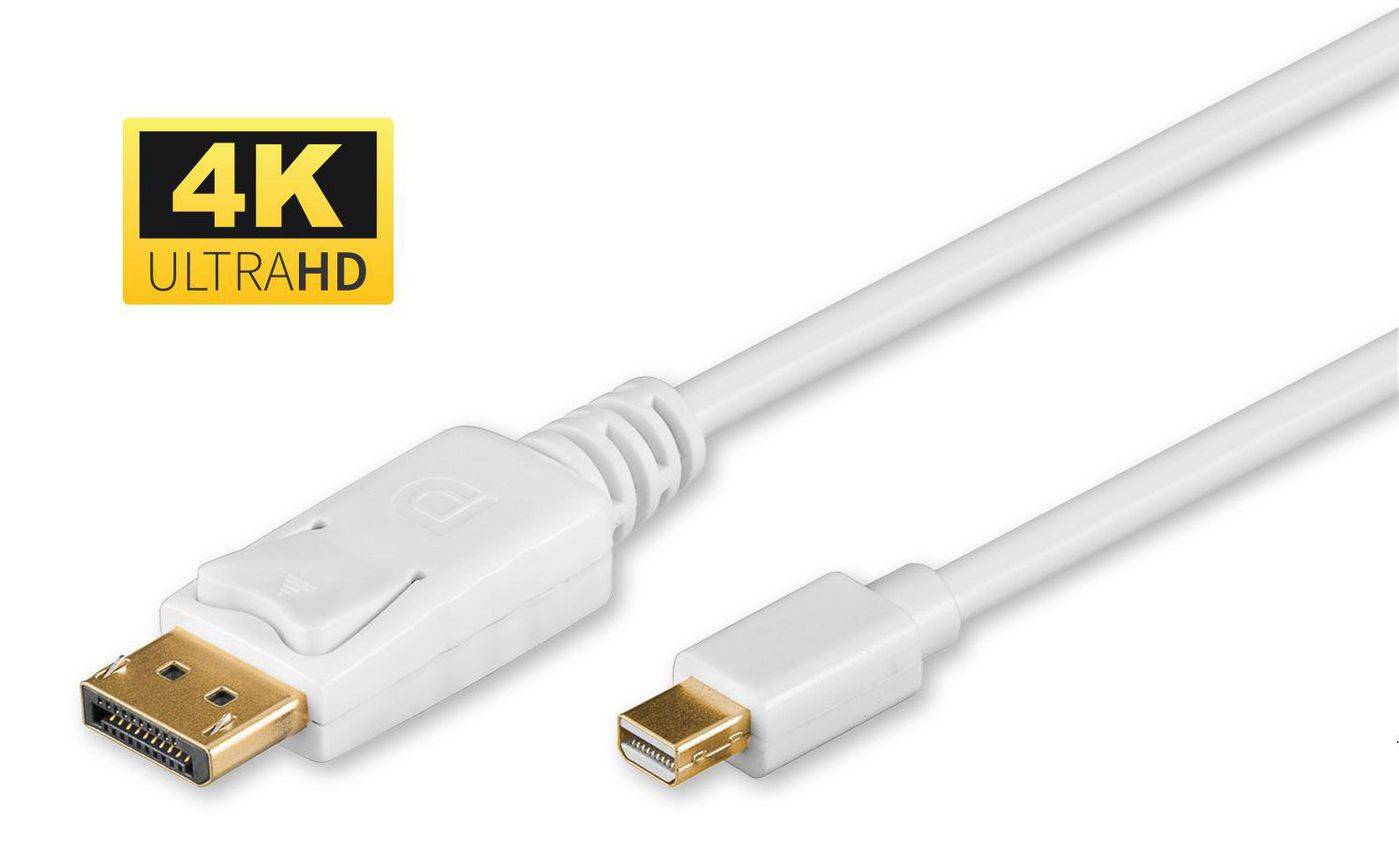 4K Mini Displayport auf Displayport Kabel 2m Weiß