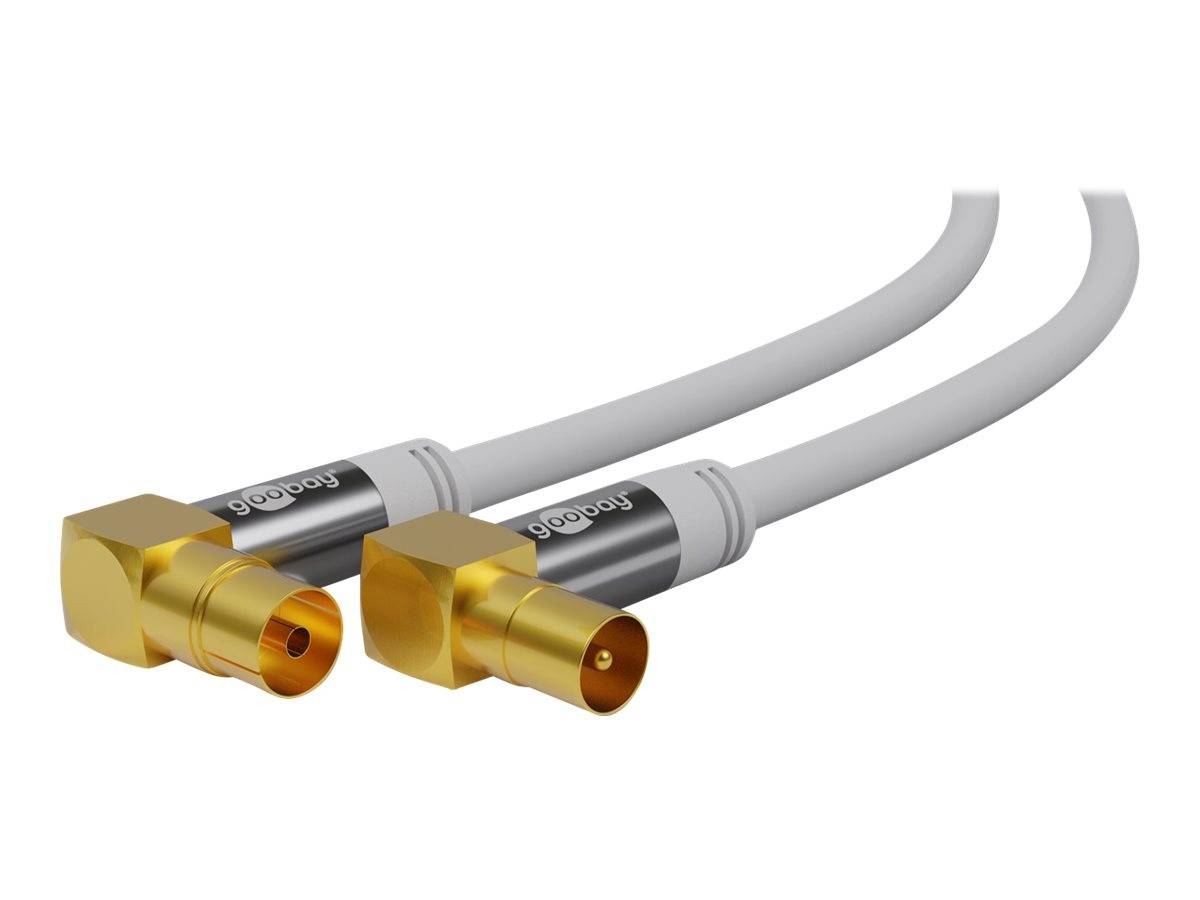 Wentronic goobay - Antennenkabel - IEC-Anschluss weiblich gewinkelt zu IEC-Anschluss männlich gewinkelt